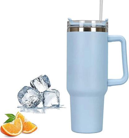 Stainless Steel Tumbler - 1200ml with Straw & Transparent Cap
